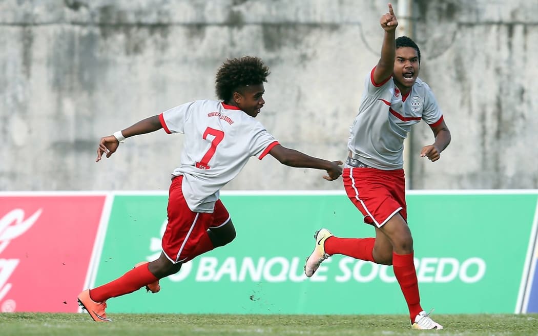 Paul Gope-Fenepej scored twice for New Caledonia.