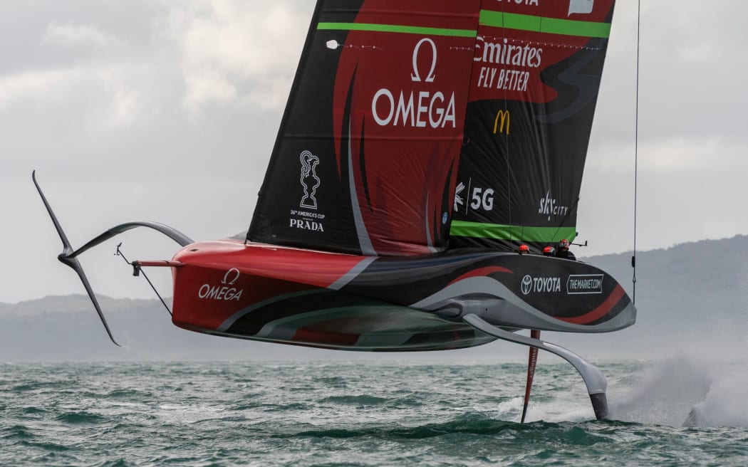 Emirates Team New Zealand were out training on their own today.