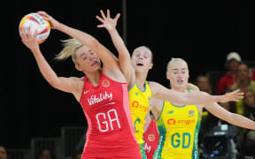 Helen Housby of England (L) and Paige Hadley of Australia.