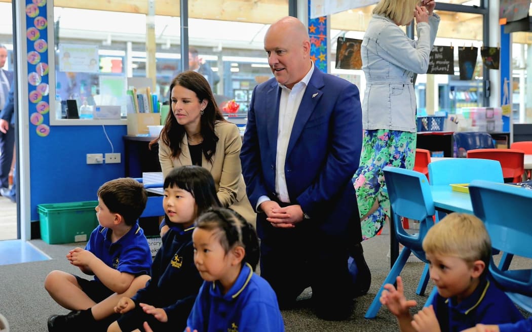 Prime Minister Christopher Luxon and Education Minister Erica Stanford visit Sherwood Primary School in Browns Bay, Auckland.