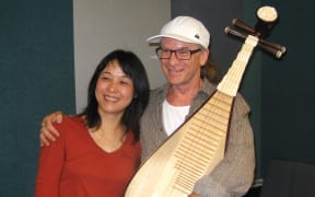Wu Man at Radio NZ with Trevor Reekie