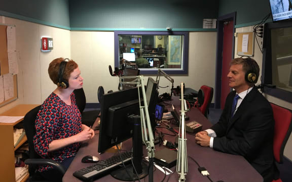 Bill English & Susie Ferguson in Wellington studio