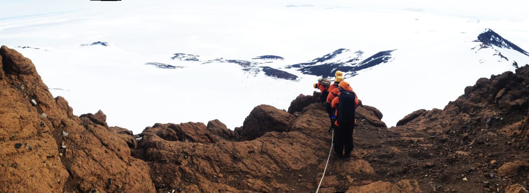 Traversing the frozen landscape.
