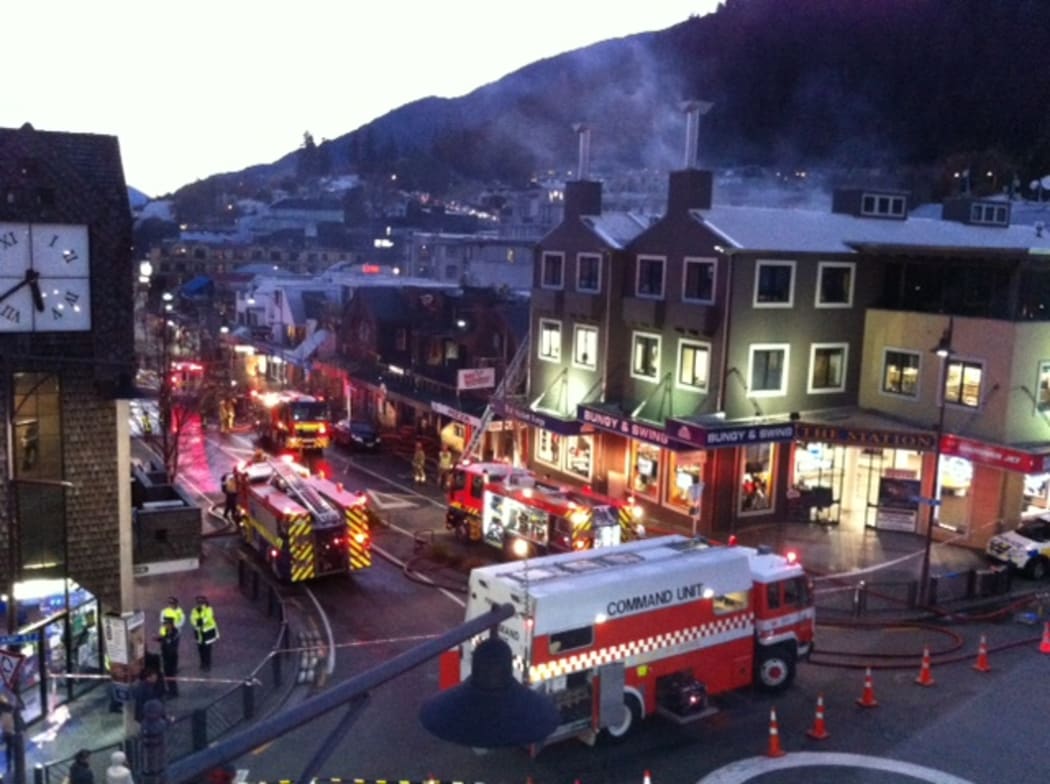 The scene as the fire was controlled.