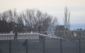 Prisoners on top of the youth unit at Hawke's Bay Region Prison.