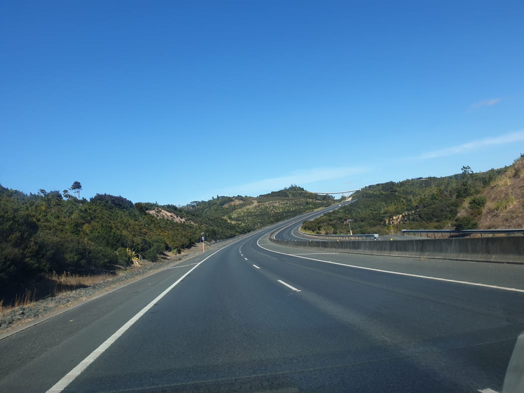 SH1 in Warkworth, north of Auckland during covid-19 coronavirus lockdown on good friday