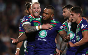 Addin Fonua-Blake scores the first try of the Warriors 2024 season.