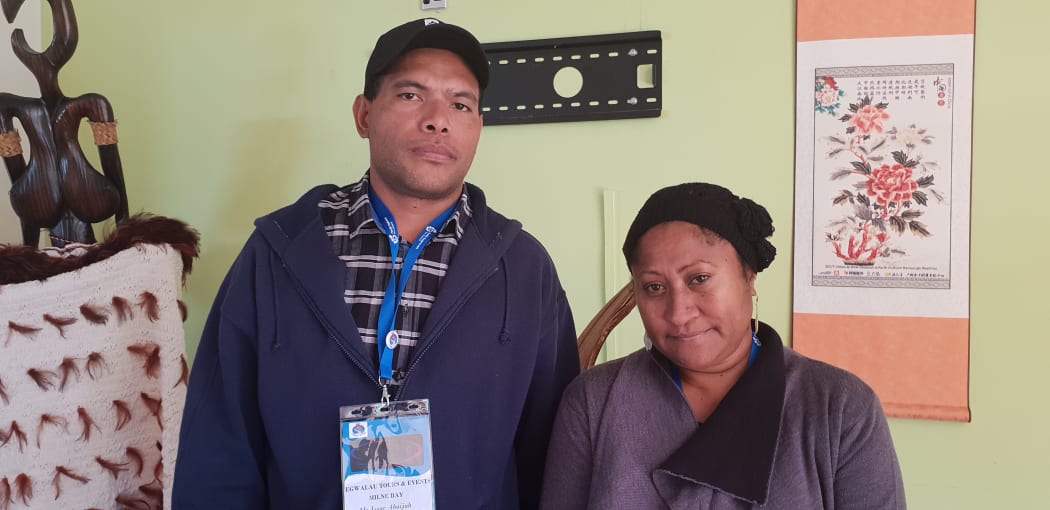Isaac Abaijah, left, and Jean Callister, both of PNG.