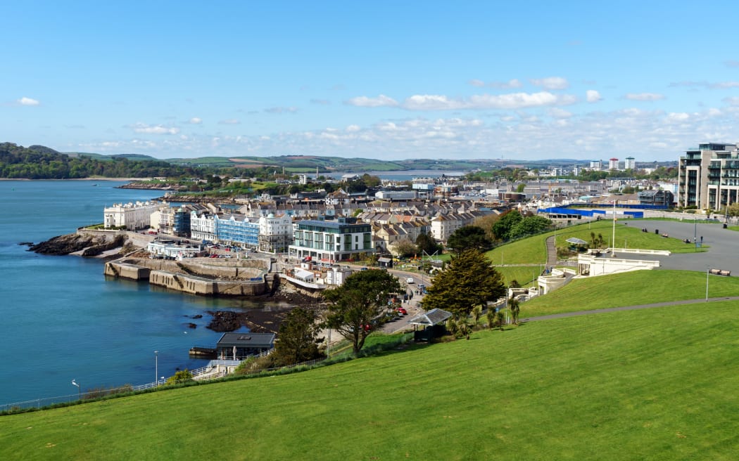 Plymouth Hoe in the city of Plymouth in the UK.