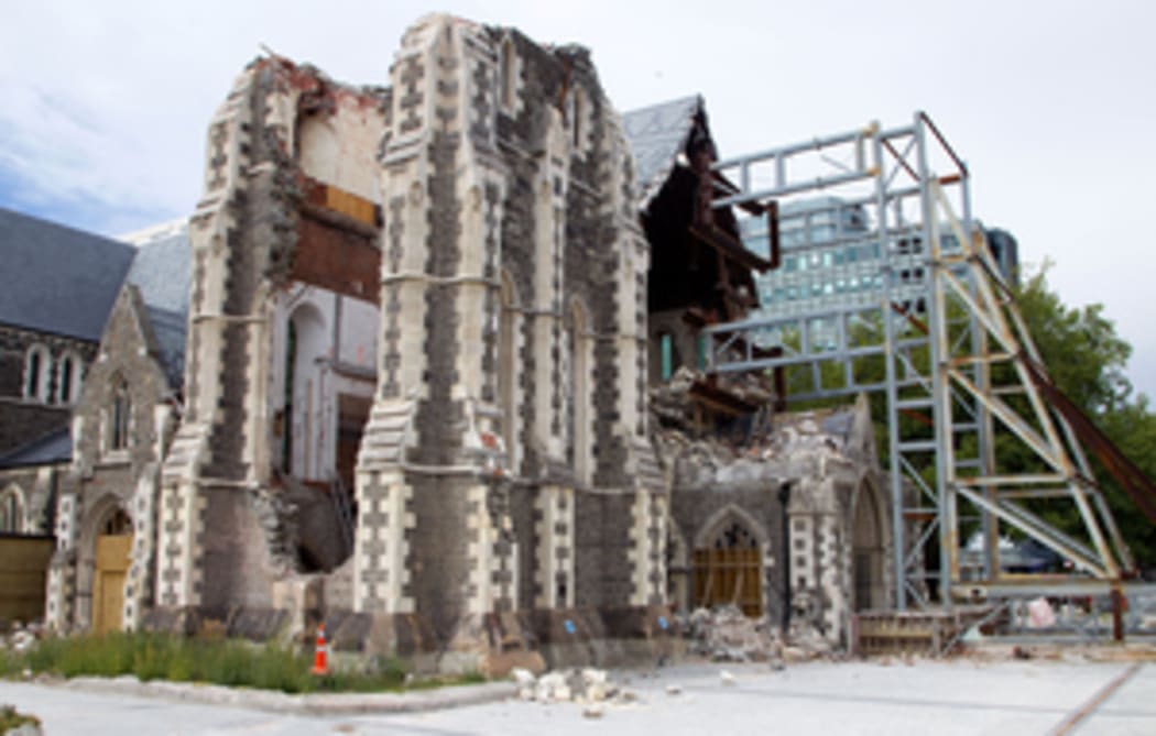 The ruins of Christchurch Cathedral.