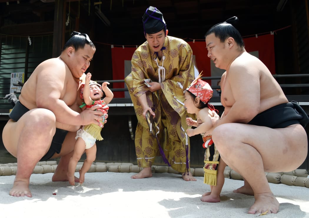 A competition last month at the Yukigaya Hachiman shrine in Tokyo.