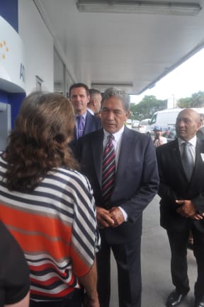 Winston Peters campaigning on the streets of Kerikeri on the final day of the Northland by-election.