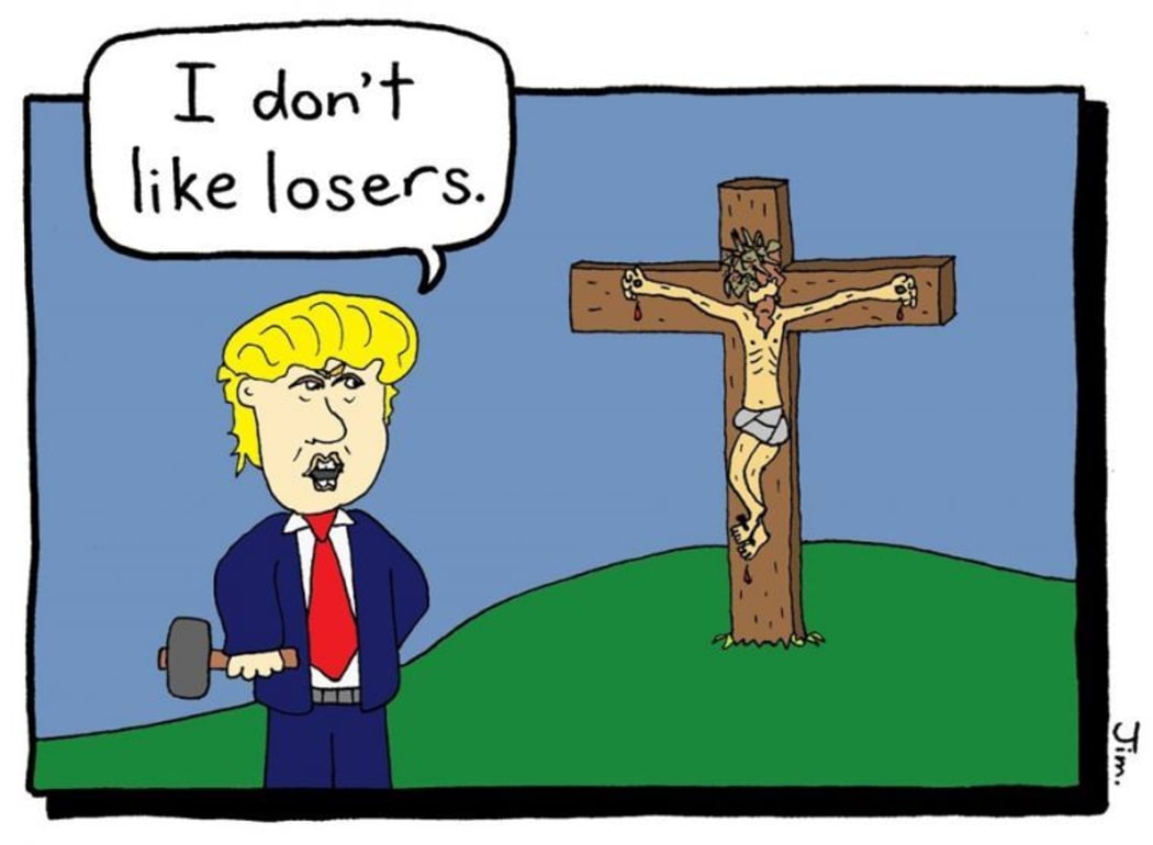 The image which was displayed on a billboard outside an Auckland church.