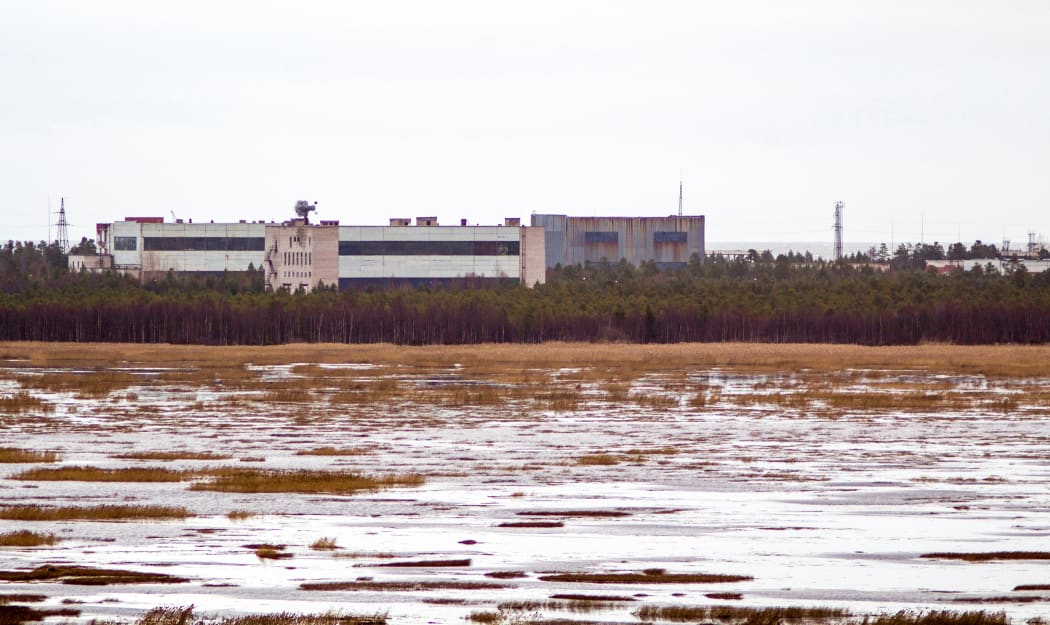 A picture taken on November 9, 2011 shows buildings at a military base in the small town of Nyonoska in Arkhangelsk region.