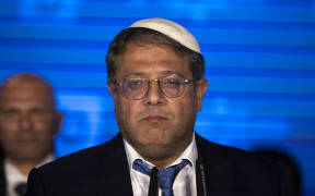 Leader of Israel's Otzma Yehudit (Jewish Power) far-right party Itamar Ben Gvir makes a speech in Eastern Jerusalem following Israel's general elections.