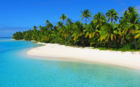 A beach in One Foot Island, Aitutaki, Cook Islands