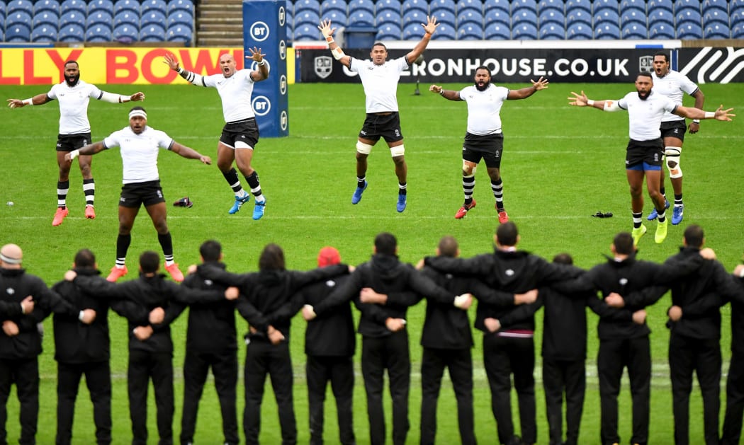 Fiji perform the Cibi before their only test of 2020.