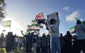 Syrian NZers gather in Wellington to celebrate the toppling of the Assad regime.