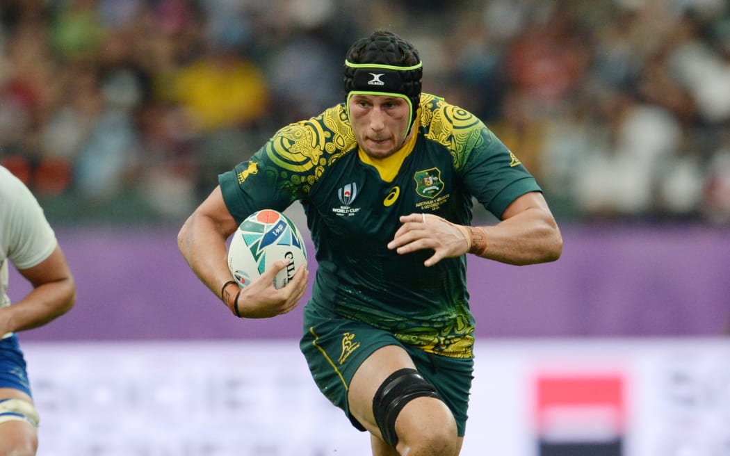 Adam Coleman of Australia during the 2019 Rugby World Cup pool D match between Australia and Uruguay at the Oita Stadium in Oita, Japan on October 5, 2019. Photo by Tadashi Miyamoto