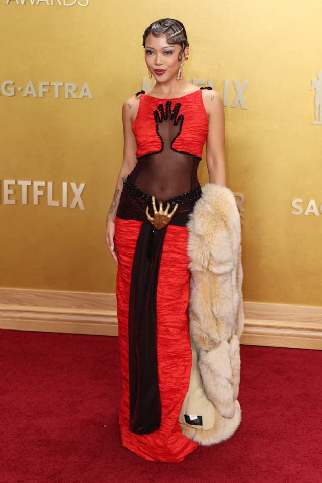 US content creator Nava Rose Rabago attends the 32nd Annual Actor Awards at the Shrine Auditorium in Los Angeles on March 1, 2026. (Photo by Patrick T. Fallon / AFP)