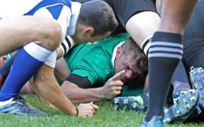 Jordi Murphy scores Ireland's first try in their historic win over the All Blacks.