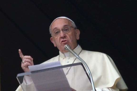 Pope Francis making the announcement of his trip to the Holy Land in May.