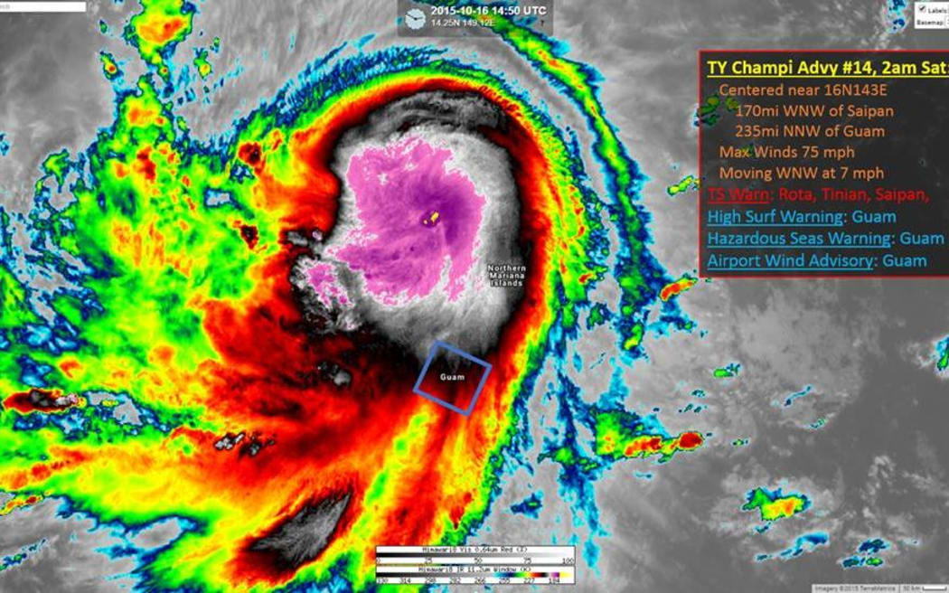 Satellite image of Typhoon Champi