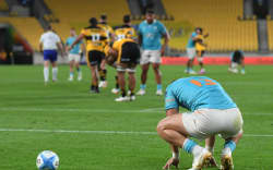 A dejected Moana Pasifika player Glen Vaihu.