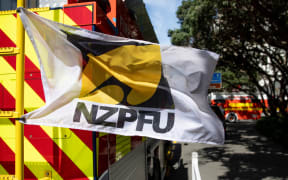 Wellington firefighters respond to a fire on Featherston Street