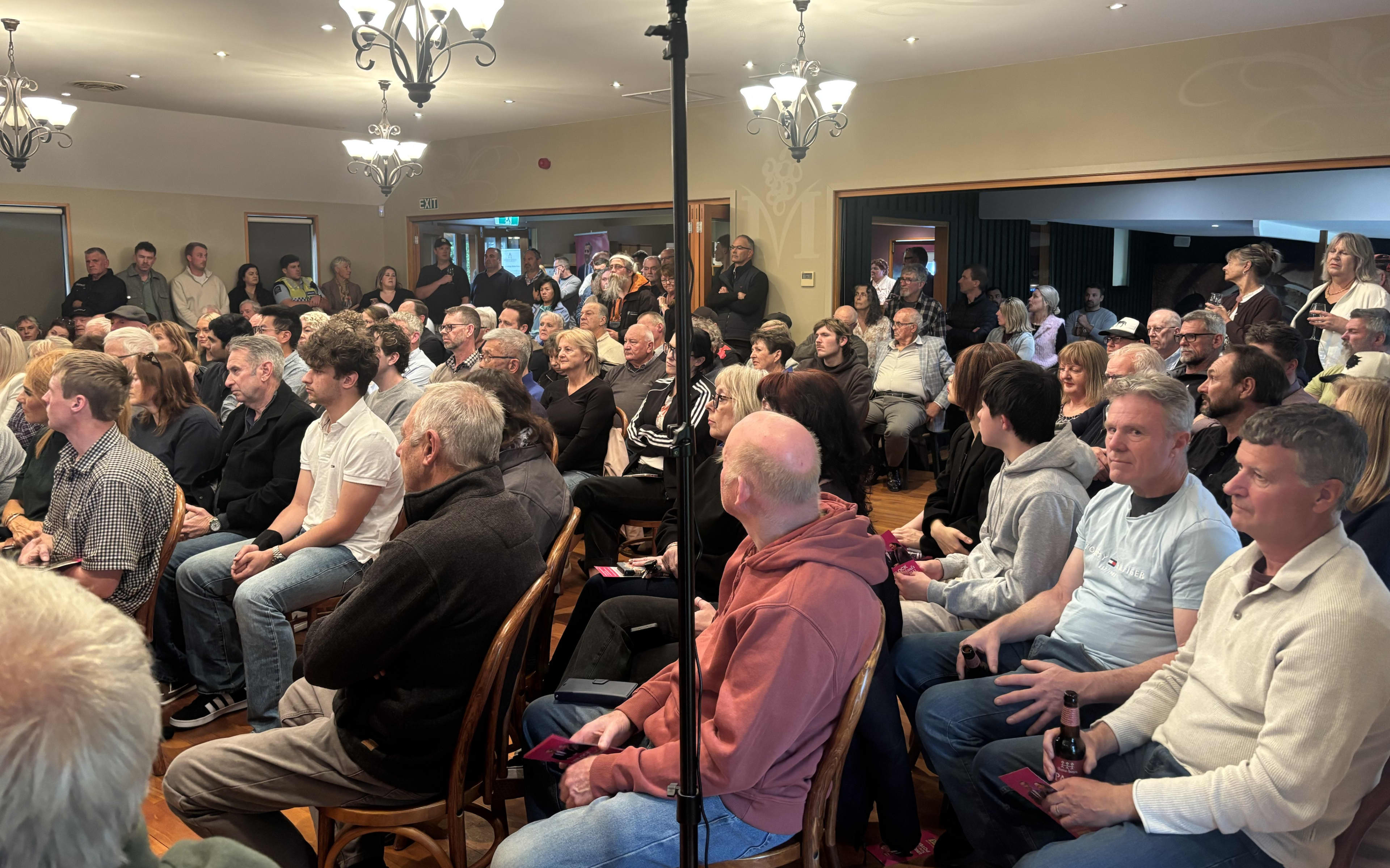 The crowd gathered to hear ACT Party leader David Seymour at Melton Estate winery in West Melton, Canterbury, on 29 October 2026.