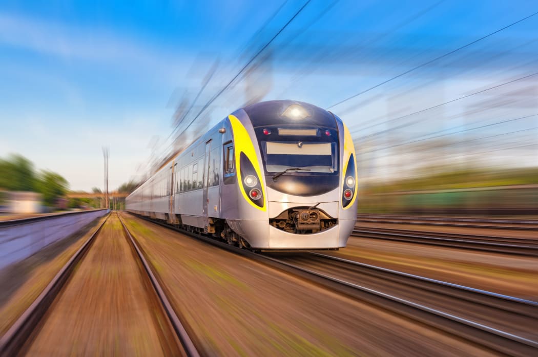 A modern high-speed rapid rail service against a blue sky (file photo)