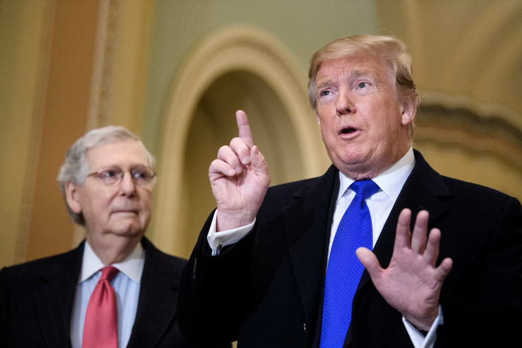 Senate Majority Leader Senator Mitch McConnell and  President Donald Trump picutred in March 2019.