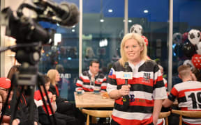 Southlander Melissa Vining making a TV appearance during the red, white and black day.