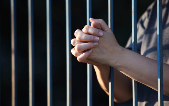 female hands in jail