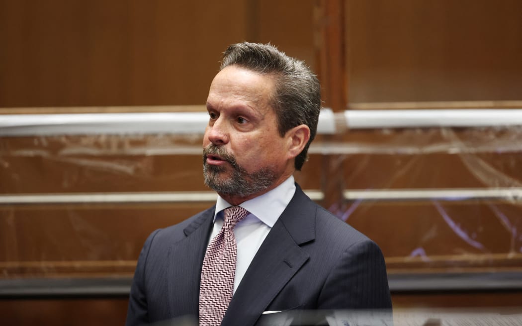 Attorney Alan Jackson addresses the court during Nick Reiner's arraignment on charges of murdering his parents Rob and Michele Reiner, at Los Angeles Superior Court on January 7, 2026, in Los Angeles, California. Jackson withdrew as Reiner’s attorney and Reiner will now be represented by the county Public Defender's Office. Reiner faces two counts of first-degree murder over the double killing that sent shockwaves through Hollywood just days before Christmas. The 32-year-old was arrested on December 14 after the bodies of his filmmaker father, and his mother, photographer Michele Singer Reiner were discovered at their home in the upmarket Brentwood neighborhood of Los Angeles. (Photo by Eric Thayer / POOL / AFP)