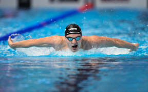 New Zealand swimmer Lewis Clareburt competes in the Mens Butterfly 200m Heats of the World Aquatics Championships 2025 at WCH Arena, Singapore on Tuesday 29 July 2025.
Photo: Steen Bech / Photosport