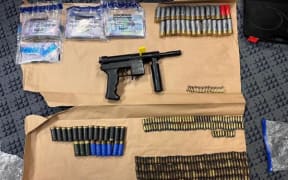 A Tec-9 sub-machine gun and several types of ammunition were among the items seized during raids of Auckland properties as part of Operation Cobalt.