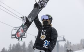 Zoi Sadowski-Synnott of New Zealand wins gold in the Snowboard Slopestyle event at the X Games Aspen, 2022.