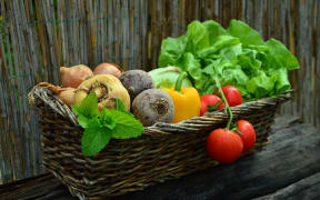 A basket of vegetables from the garden