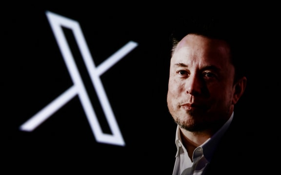 A portrait picture of Elon Musk photographed in Krakow, Poland on January 22nd, 2024 and X, former Twitter, logo are screened for illustration photo in Krakow, Poland on October 25, 2024. (Photo by Beata Zawrzel/NurPhoto) (Photo by Beata Zawrzel / NurPhoto / NurPhoto via AFP)