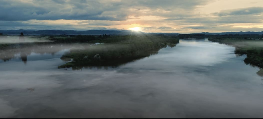 Waikato awa on an early misty morning