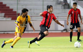AS Magenta(L) got the better of Tahiti's AS Central Sport in Noumea.