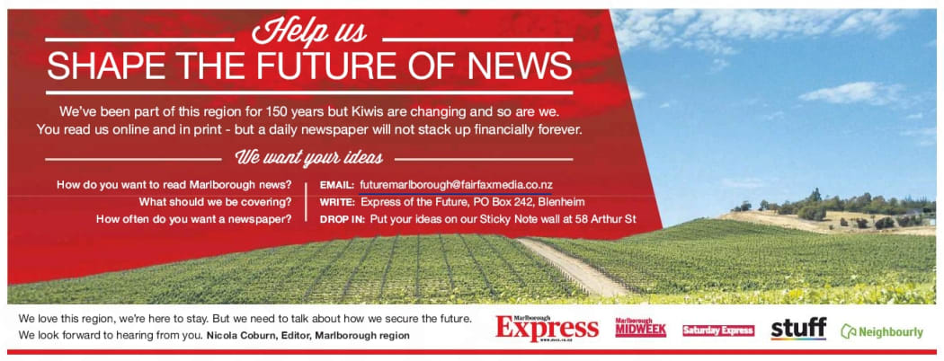 The Marlborough Express reaches out to readers.