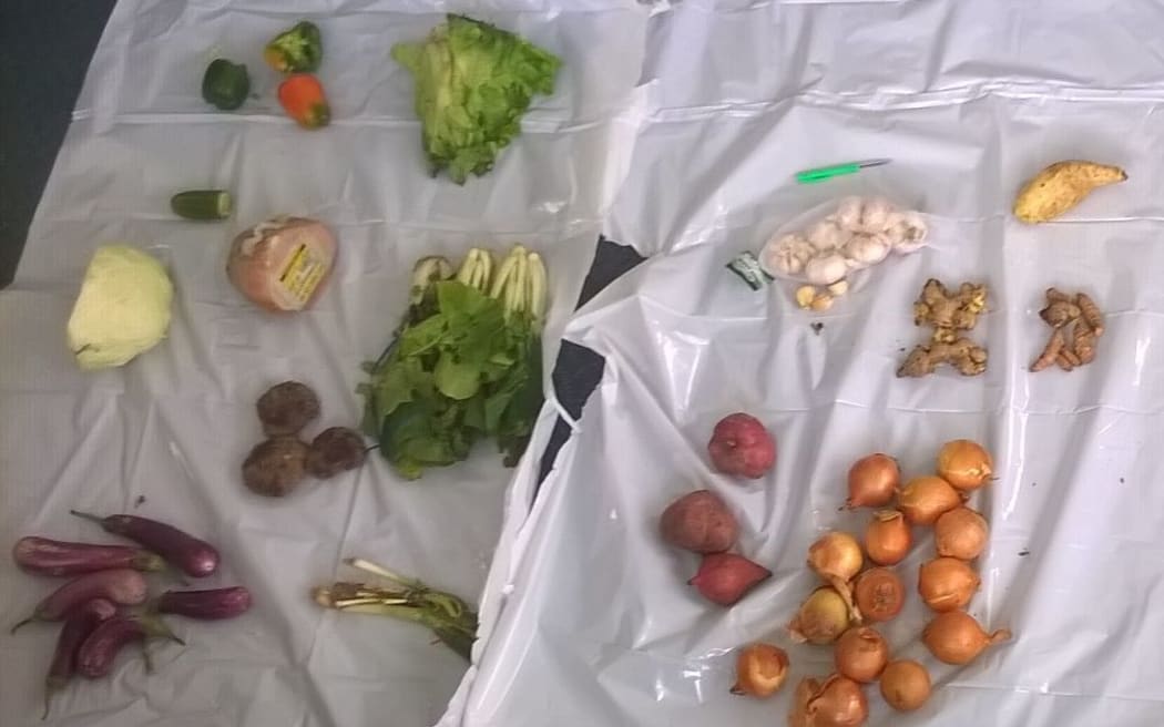 Some of the veges found on an Australian woman's yacht.