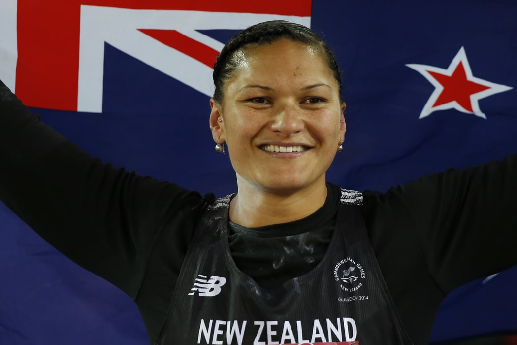 Valerie Adams wins at the 2014 Commonwealth Games.