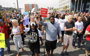 Thousands of protesters march in Boston against a planned 'Free Speech Rally'