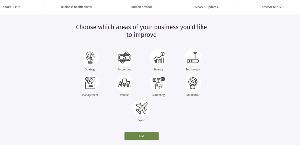 The Business Health Check on BLP's portal