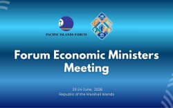The logo for the annual Pacific Islands Forum Economic Ministers Meeting being held in Majuro this week.