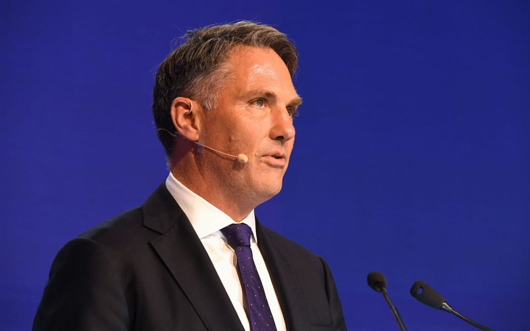 Australia's Deputy Prime Minister and Minister of Defence Richard Marles speaks at the Shangri-La Dialogue summit in Singapore on June 11, 2022. (Photo by Roslan RAHMAN / AFP)