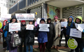 Learning support specialists marched from Parliament to the Ministry of Education. Similar rallies are being held around the country today.